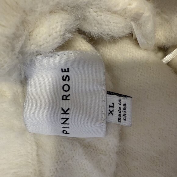 Pink Rose Fuzzy Knit‎ Collared Button Up Sweater - Picture 4 of 5